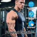 10pcs Kinesiology Tape for Shoulder, Waterproof Muscle Tape Precut Strips Breathable Elastic Pre Cut Athletic Accessories for Body Fitness Shoulder Support Sports & Physical Relaxation (Beige)