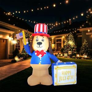 5ft Independence Day Dog and Street Sign, 4th of July Inflatables Suitable for Outdoor, Indoor, Patio, Lawn Garden Inflatable Decoration for Independence Day 5ft Independence Day Dog and Street Sign, 4th of July Inflatables Suitable for Outdoor, Indoor, Patio, Lawn Garden Inflatable Decoration for Independence Day