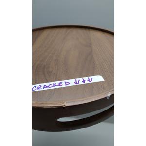 Rustic Wood Serving Tray with Handles  11.8" Round, Decorative Tray for Kitchen Living Room Coffee Table Candle Display Breakfast in Bed, MultiFunctional Food & Beverage Wooden Tray, Farmhouse Style