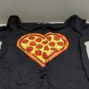 Pizza Heart Cute Valentines Day Funny Heart Shaped Pizza T-Shirt, L