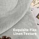 YoungsTex Light Grey Linen Curtains 84 Inch Length for Living Room, Textured Semi Sheer Window Drapes with Bronze Grommet Light Filtering for Bedroom Dining, 2 Panels, 52 X 84 Inch