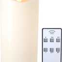 Battery Operated Flameless Candles with Remote Control Timer Flickering LED Candles with 3D Moving Flame Real Wax Fake 3"x 5" Ivory Realistic for Home Wedding, Festival Christmas Party Decoration