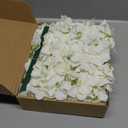 20 Pcs White Hydrangea Artificial Flowers Bulk, Faux Hydrangea Flowers Heads, Artificial Fake Silk Hydrangea Flowers with Stems, White Flowers Artificial for Decoration Wedding Dcor