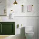 RUACQ 3 Pieces Bathroom Hardware Set, SUS 304 Stainless Steel Toilet Paper Holder, Towel Ring, 18-inch Towel Bar Set, Wall Mounted, Heavy Duty (Brushed Gold)