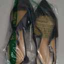 Amazon Essentials Women's Pointed Toe Slingback Block Heel (10, Black Faux Suede)