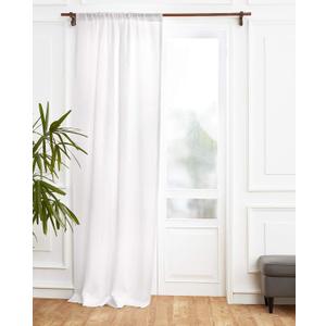 Solino Home White Linen Curtain 45 Inch, Light Filtering Rod Pocket Curtain 52 x 45 Inch, 100% Pure Linen European Flax Window Treatment for Living Room, Bedroom