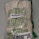 Native Fab Gingham Plaid Check 3 Pieces Window Curtain Tiers 26"x36" and Valance 54"x18" Set - Rod Pocket - Semi Sheer - Short Curtain for Kitchen, Bathroom, Living Room - Beige and White