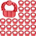 48 Pcs Red 1/4 Inch Deck Spacer Board Jig Gap Board with Bright Color Easily Spotting, Easy Pull, Deck Board Jig Spacer Rings for Pressure Treated Composite Plank Decking Tool