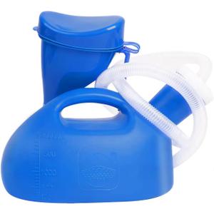 Portable Urinal for Women & Men, OOCOME Urinal Bottle Spill Proof Bedside Urinals 2000ml Travel Camping Urinal Toilet Pee Bottle with Long Hose (Blue)