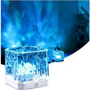 Ocean Lamp, 16 Colors Adjustable Northern Lights Projector, Mute Northern Lights Lamp, Aurora Light Projector with Remote for Bedroom Living Bath Bar