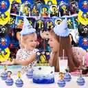 42Pack Coralines Party Supplies Pack IncludesBannerCake TopperBlackdrop,Balloons for Coralines party Decoration plates