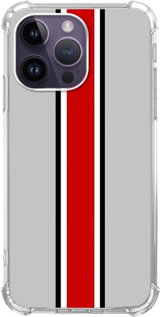 Ohio State Helmet Stripes Phone Case Compatible with iPhone 13 Pro MaxOhio State Helmet Stripes Trendy Cool Teen Silicone Shockproof TPU Bumper Case for iPhone 13 Pro Max