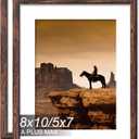 2 x A PLUS MAX 8x10 Picture Frame Set of 2, Brown Engineered Wood Frame for 8 x 10 Inch Picture Poster Photo, Light Weight 8 by 10 Frame with Wood-grain for Wall - 2 Pack/Brown/8"x10"