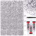 32000Pcs Resin Rhinestones for Bedazzling, Silver Clear Flatback Gems for Diamond Art, Crystal Bedazzler Kit with 3Pcs 10ml B7000 Jewelry Glue for Nail Art Crafting Clothing Book Makeup