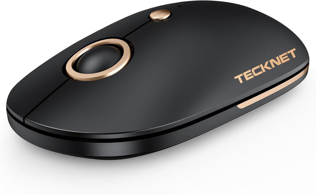 TECKNET Computer Mouse, 2.4Ghz Silent USB-A Wireless Mouse, 4800 DPI Ambidextrous Quiet Click for Travel, Slim Portable Wireless Mice Compatible with PC Laptop MacBook