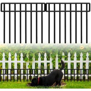 14 Pack Fence Panels 19.5 Ft(L) X 13Inch(H)Animal Barrier Fence - No Dig Fence Panels Dog Dig Fence Barrier Metal Small Garden Fence Border for Dog Rabbit Defense Bottom Blocker for Outdoor Yard Patio