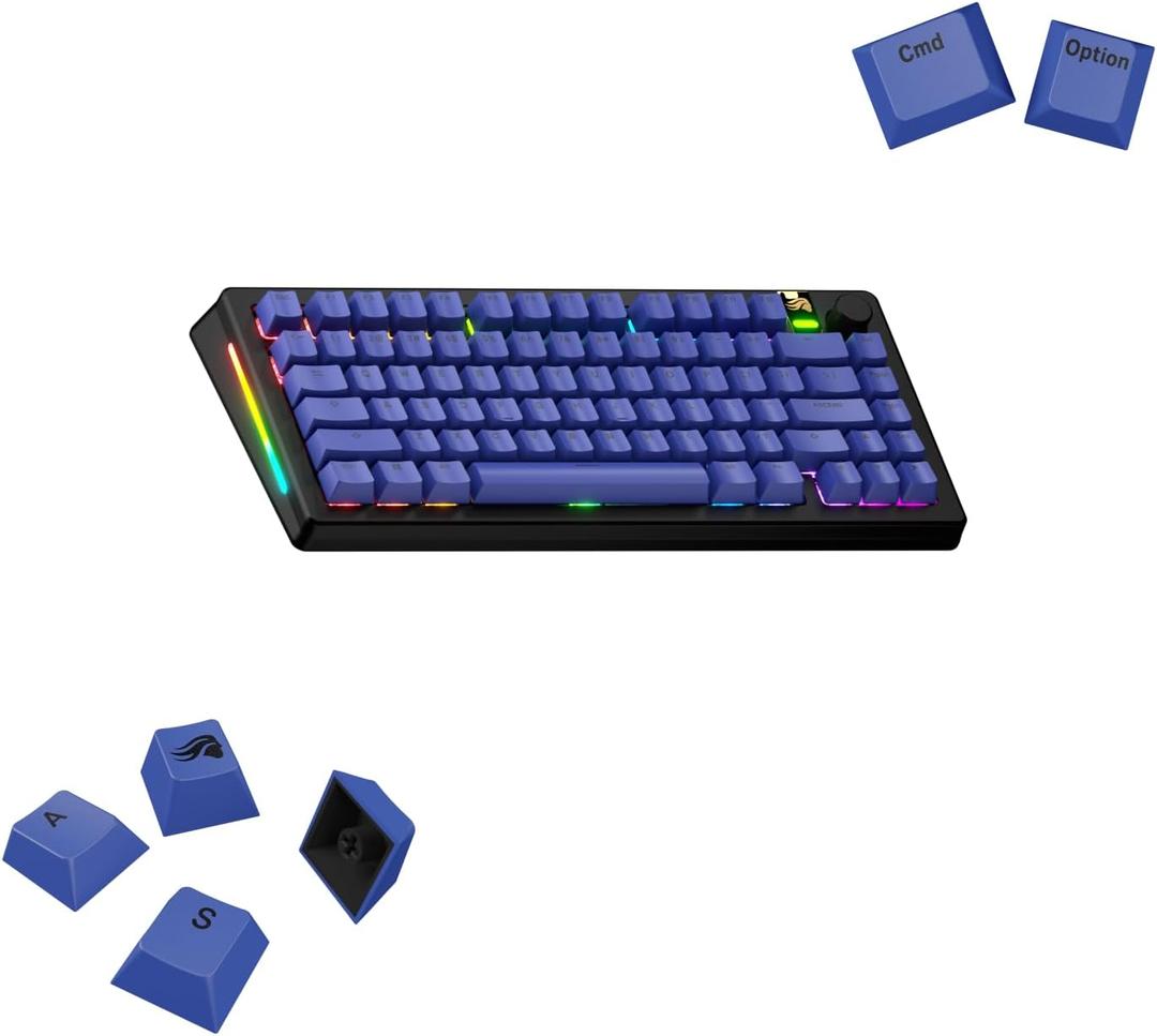 Glorious Gaming - GPBT Basics (PBT Keycaps), Mana Blue, No Fade Dye-Sublimated, for Custom Mechanical Keyboards, Fits 100%, 75% 65% 60%, Fits ANSI & ISO, Supports Windows & macOS - English (US)