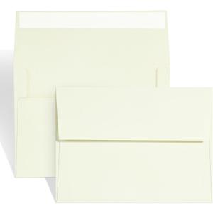 A7 ivory Invitation 5x7 Envelopes - Self Seal, Square Flap,Perfect for 5x7 Cards, Weddings, Birthday, invitations, Graduation, Baby Shower, 5.25 x 7.25 Inches, 100 Pack, ivory