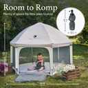 POP 'N GO PLAYPEN - Indoor & Outdoor Baby Playpen for Babies and Toddlers - Baby Beach Tent, Foldable, Portable W/Canopy, Travel Bag, & Mosquito Net - Pop Up Pack and Play Tent (Warm Ivory)