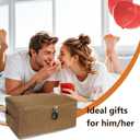 Lockable Adult Toy Storage Organizer Lock Box Toy bags container case with 6 Drawstring Bags 3 Sizes, Large capacity 15 x 10 x 6.3 Inches (Dark Brown)