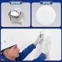 Sosation 6 Pcs Ceiling Cover Plate Wall Hole Cover Plastic Flat Blank Plate with 48 Pcs Double Faced Adhesive Tape for Ceilings or Wall(7 Inch)