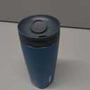 Owala SmoothSip Slider Insulated Stainless Steel Coffee Tumbler, Reusable Iced Coffee Cup, Hot Coffee Travel Mug, BPA Free 20 oz, Grey/Blue (High Dive)
