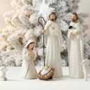 6 Pack Nativity Set with Stable Sculpted Hand-Painted Figures 6'' Scene Nativity Sets & Figures with Accessories for Indoor Holiday Decor Xmas Home Fireplace Centerpieces