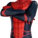 Halloween Bodysuit Jumpsuit Costume Cosplay Onesie Suit Zentai Outfit with Mask For Mens, Size Adults-L(Height:65"-67")