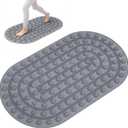 Foot Massage Mat Acupressure Board Large 30*17.7 In, Vynusio Silicone Reflexology Magnetic Therapy Acupuncture Jogging Feet Massage Pad Soft & Stiff Pressure Point for Beginner Yoga Home Office Grey