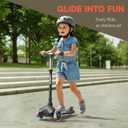 Black Mini 3 Wheel Scooter for Kids Lean-to-Steer with LED Light-Up Wheels, Adjustable Handlebar, Wide Anti-Slip Deck, Smooth PU Wheels, Rear Foot Brake Toddler Scooter for Ages 2+