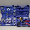 Orion Motor Tech 2 in 1 Brake Caliper Compression Tool & Brake Bleeder Kit, Handheld Vacuum Pump Brake Bleeder Tool Set, Disc Brake Pad Service Tool with Thrust Bolt Retaining Plates & 18 Adapters