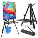 Easel Stand for Painting Artist Easel Stand Adjustable Height 20" to 61" Metal Tripod Art Easels Stand for Painting Canvases Tabletop Floor Art Easel Stand with Tray, Bag, Folding Keg, Black