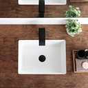 18 Inch Undermount Bathroom Sink White Rectangular Porcelain Ceramic Vanity Basin with Overflow (18.3"x13.8") KDKSC