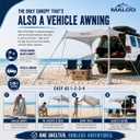 Malo'o DualShade 10x10 Beach Canopy & Vehicle Awning – Exclusive 2-in-1 Sun Shelter, SPF 50 Shade Tent, Car Camping Awning, Carry Bag Included