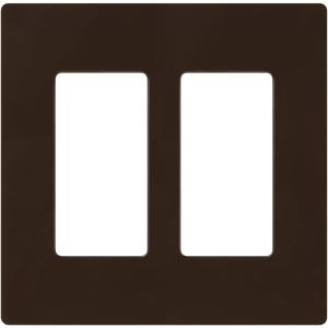 Lutron Claro Light Switch Cover Plate, 2 Gang Wallplate, for Decorator Light Switches, Rocker Light Switch Cover, Outlet Cover, Screwless Switch Plate Cover, Gloss, CW-2-BR, Brown