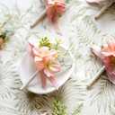 Ling's moment Boutonniere for Men, 6pcs Groom Groomsmen Boutonniere, Artificial Flowers for Wedding Decor/Prom/Homecoming, etc.Blush Garden Pink