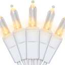 10 Lights LED Christmas Lights - Warm White Mini String Lights Flicker-Free for Small Tree, Crafts, Bottle, Wreath, Indoor and Outdoor Use, UL Certified, Connectable, 9.6 Feet White Wire