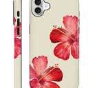 Case for iPhone 16, Magnetic Hybrid Shockproof Protective Phone Case with MagSafe Compatible Design, Hibiscus