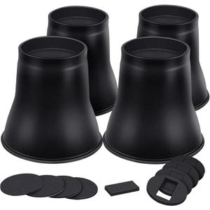 Bed Risers 6 Inch Heavy Duty, Round Furniture Risers for Bed Desk Table Sofa CouchBed Lifts Risers, Support up to 6000 Lbs(4 Pack Black)