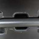 4ft Folding Table, Portable Fold-in-Half Adjustable Height Utility Table for Indoor/Outdoor Use, Durable HDPE & Steel, Stable & Lightweight, Multi-Purpose, Black Woodgrain