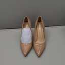 Women's Closed Heels Pointed Toe Pumps High Heels Silver Party Wedding Dress Shoes 4 Inch Slip on Heeled Sandals Platform Crystal Rhinestone Comfort Sexy Lowpointed (10, Nude)