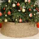 Rocinha 32 in Extra Large Rattan Christmas Tree Collar Basket - Rustic Handcrafted Christmas Tree Stand Cover Woven Tree Skirt Collar Christmas Tree Decoration Farmhouse Indoor Decorations for Home (Classic Style 32")
