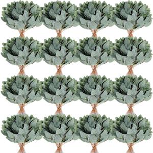 Tigeen 100 Pcs Artificial Eucalyptus Stems Leaves Bulk, 14'' Tall Silver Dollar Eucalyptus Stems Greenery Stems Fake Eucalyptus Plant Branches for Wedding Vase Bouquet Flower DIY Wreath Home Decor