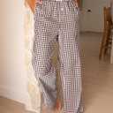 ANRABESS Womens Striped Gingham Pants 2026 Pajama Lounge Boxer Pants Cute Comfy PJ Bottoms with Pockets Y2K Plaid Outfits (XL)