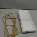 Gomakren 3 Tier Serving Stand with Porcelain Serving Platter Tray - Collapsible Gold Stand with 3 Piece Large14 Inch White Plates for Food Presentation Dessert Server Display and Entertaining (15.7" x 13.5" x 9.2")