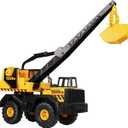 Tonka Steel Classics Mighty Crane - Made with Steel & Sturdy Plastic, Yellow Toy Construction Truck, Boys and Girls, Kids, Toddlers, Ages 3+, 18.75 inches