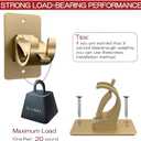 2 Pcs Gold Self Adhesive Curtain Rod Brackets, Universal Plastic & Stainless Steel, Wall Mount, 2 Pcs Gold