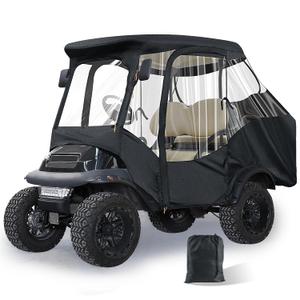 Club Car Precedent Enclosure, Golf Cart Enclosure Suitable for 4 Passengers Club Car Precedent Model, 600D Waterproof Heavy Duty Rain Cover with 4-Sided Clear PVC Windows & Zippered Doors