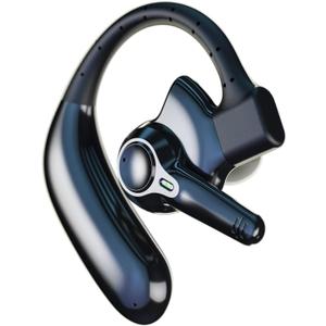 Dual-Mic AI Noise Cancelling Bluetooth Headset for Cell Phones, 10 Days Standby 30Hrs HD Talktime Bluetooth Earpiece IPX6 Waterproof Ultralight for Driving/Truckers/Business, Black