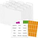 12 Clear Acrylic Recipe Card Dividers 4x6 with Tabs, Durable Recipe Box Dividers, Including 1 Pre-Printed and 4 Blank Label Sheets